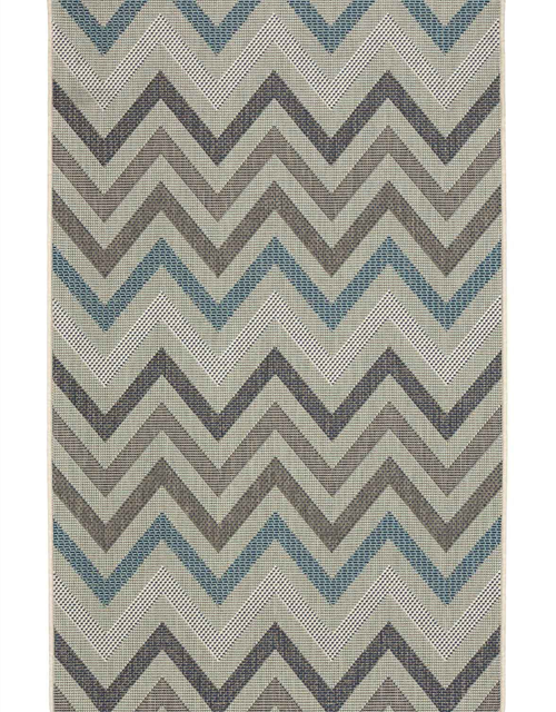 Outdoorteppich ZigZag blau