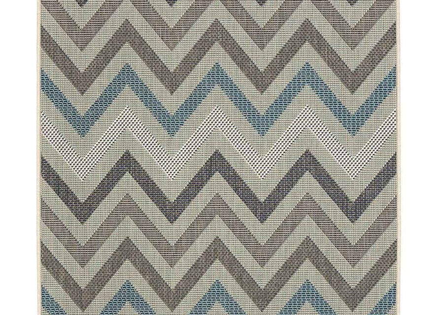 Outdoorteppich ZigZag blau