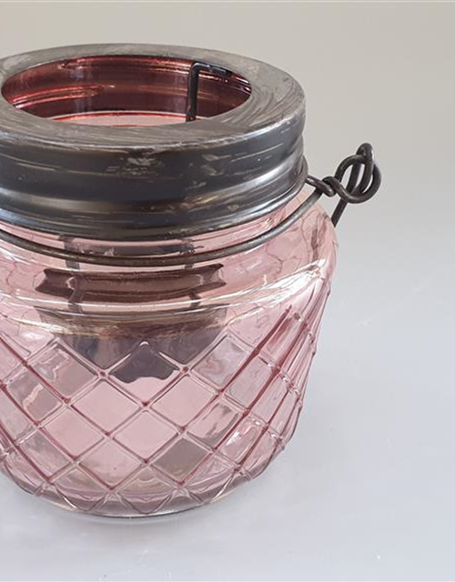 Lantern 'trinity' pink 2-ass. h8.5 d9 cm