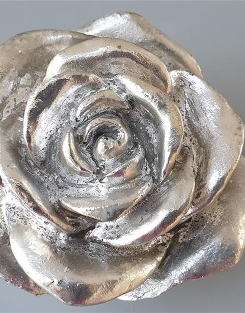 Rose Polyresin altsilber