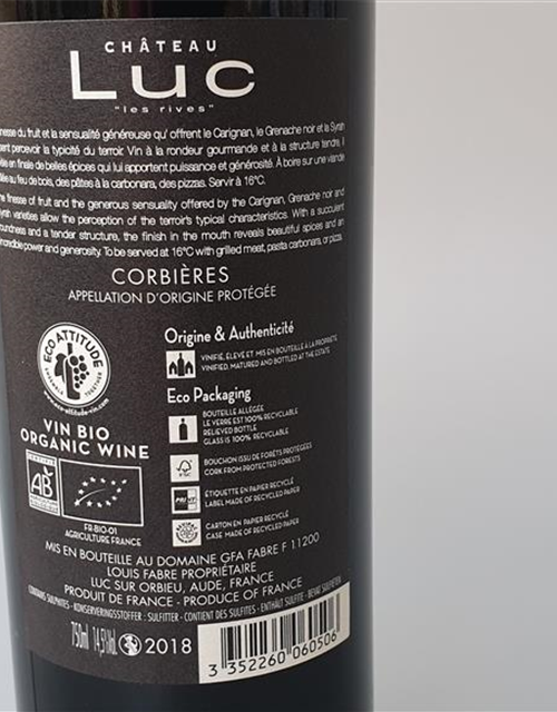 Chateau de Luc Corbières Bio-Wein 0,75l