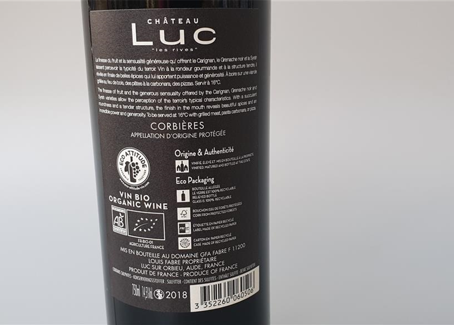 Chateau de Luc Corbières Bio-Wein 0,75l