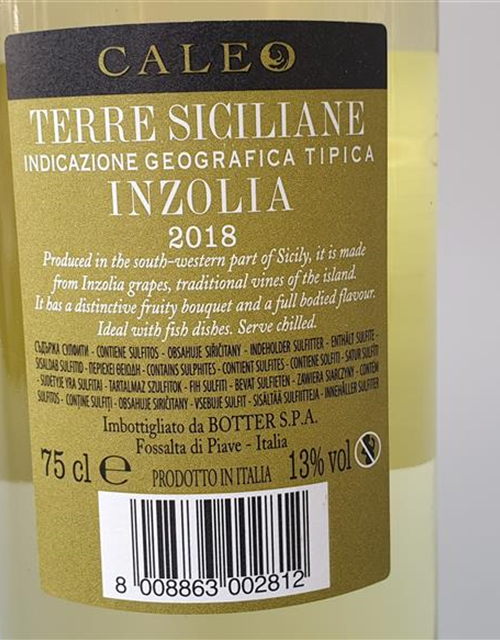 Inzolia Sicilia Caleo 0,75l