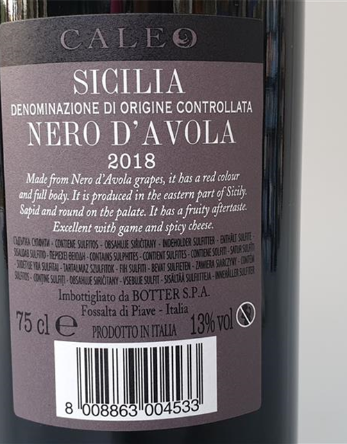 Nero d'Avola Caleo 0,75l