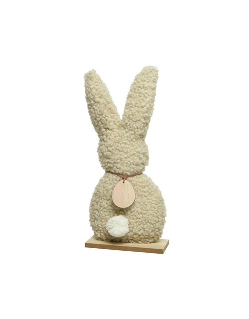 Hase Teddy auf Holz 6 x 14 x H32cm