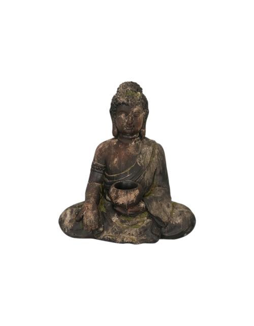 Buddha Figur sitzend magnesia 44 x 30 x 48,5cm