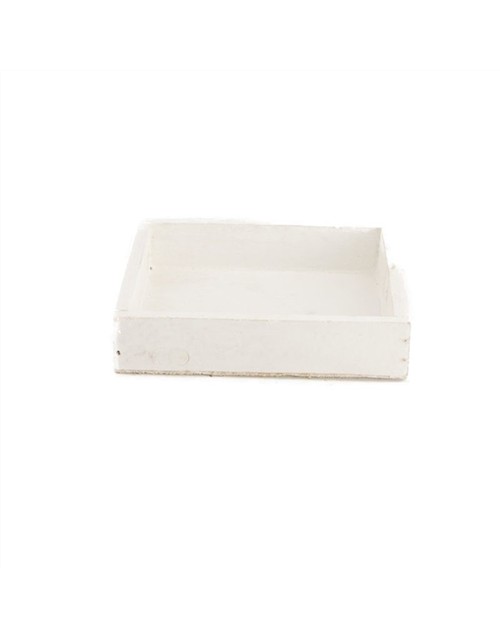 Wooden tray Dekotablett White-Wash 14x14x3cm