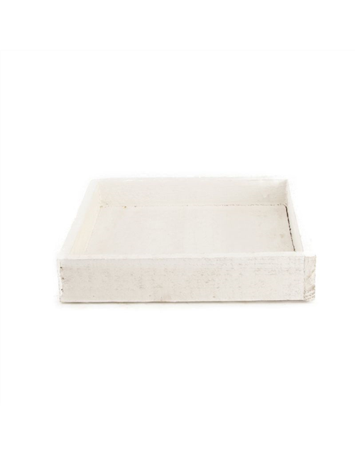 Wooden tray Dekotablett White-Wash 20x20x4cm