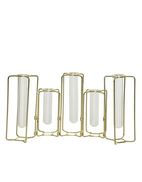 Vase Reagenzglashalter Metall Gold