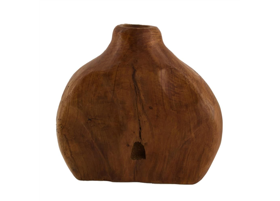 Vase oiled teak 24x9x22cm